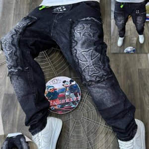 chrome hearts patch jeans