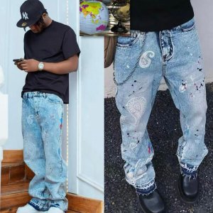 amiri bandana paint jeans