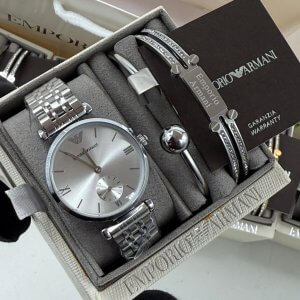 armani silver classic set