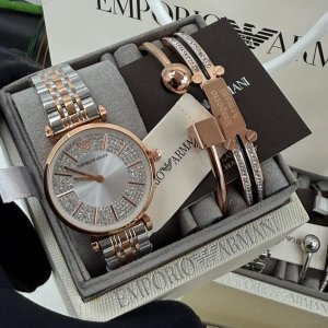 armani two tone crystal set