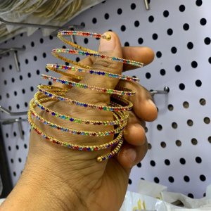 gold plated multicolor stone bangles