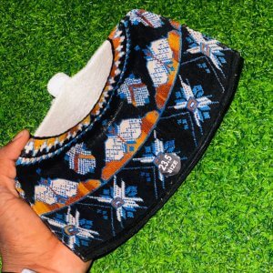 Knitted Kufi Cap Multicolor Snowflake Geometric Prayer Hat