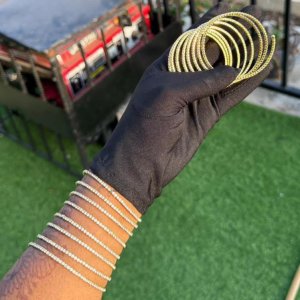 silver plated crystal bangles